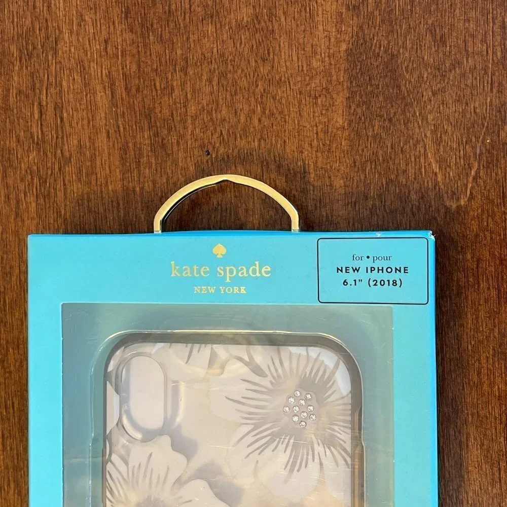 New in Box Kate Spade iphone 6.1 case floral with crystals